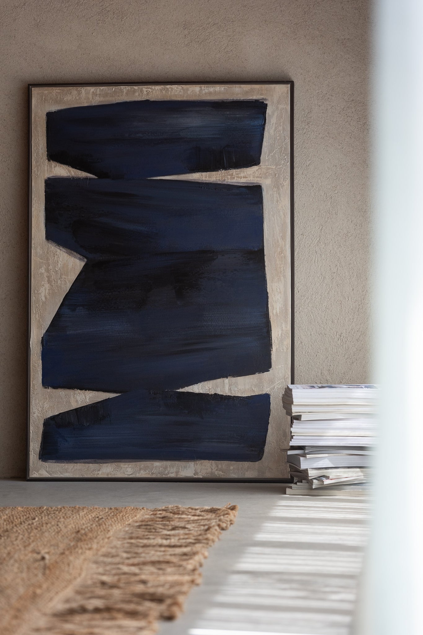Schilderij Abstract  Acryl/Canvas Zwart/Bruin