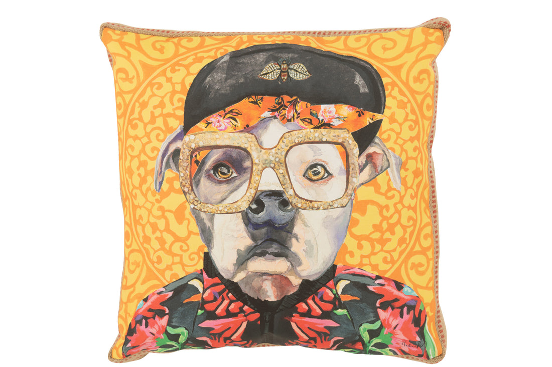 Kussen Hond Popart Polyester/Linnen Mix