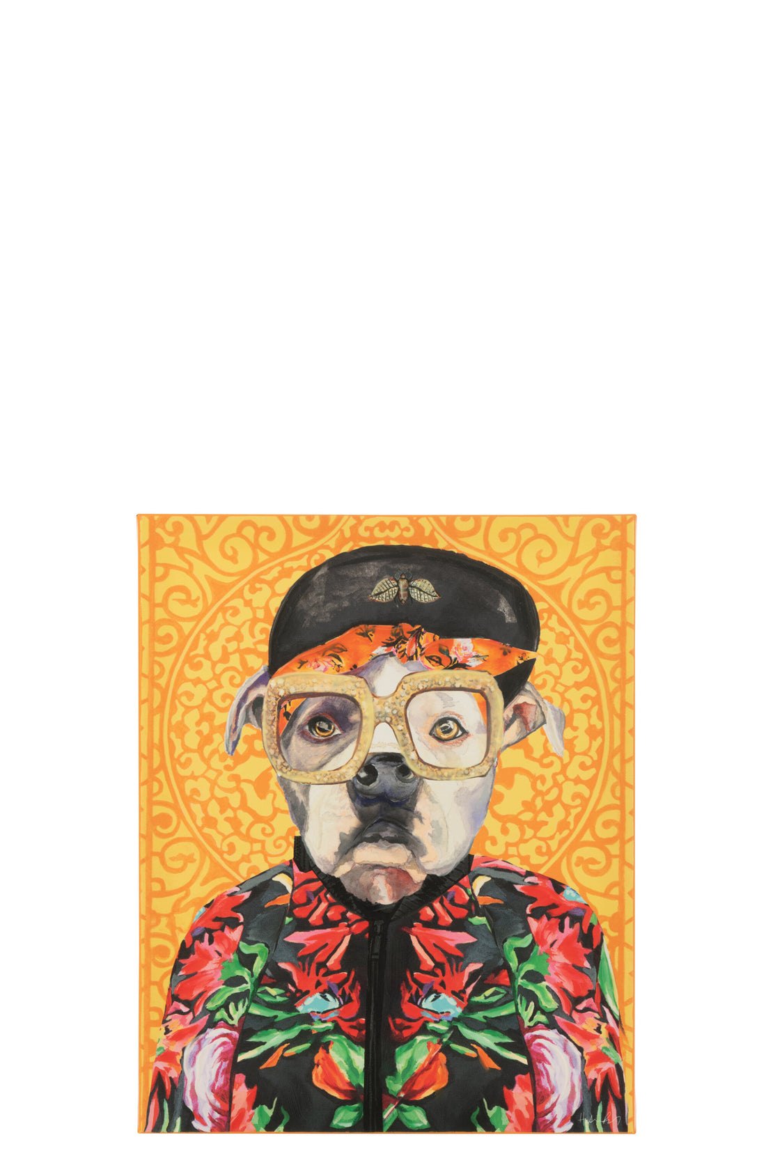 Wanddecoratie Hond Popart Canvas Mix Klein