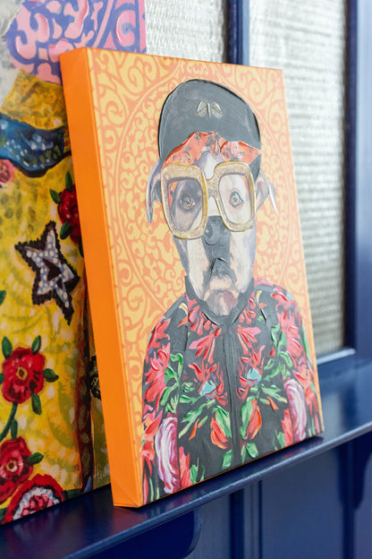 Wanddecoratie Hond Popart Canvas Mix Groot