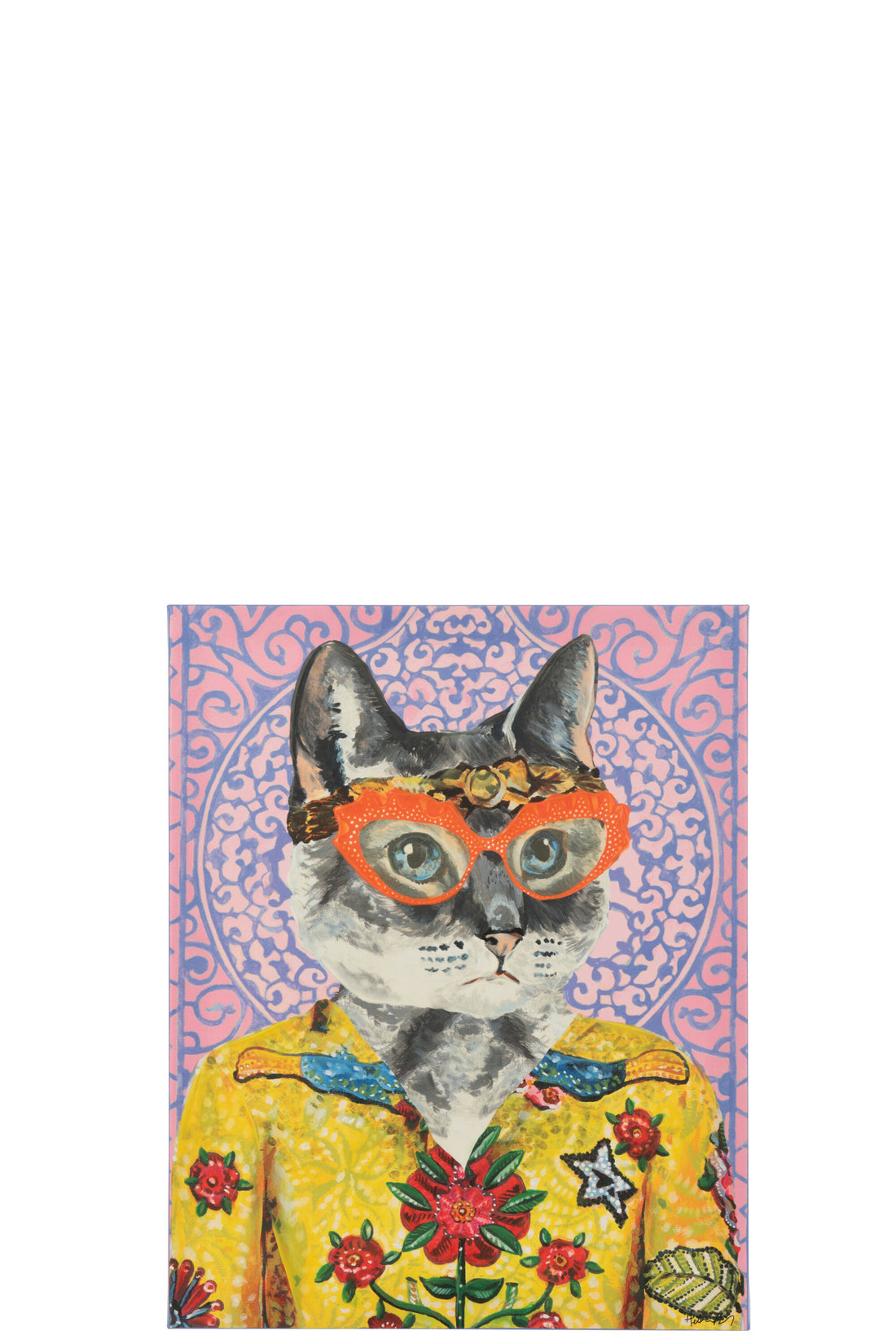 Wanddecoratie Kat Popart Canvas Mix Klein