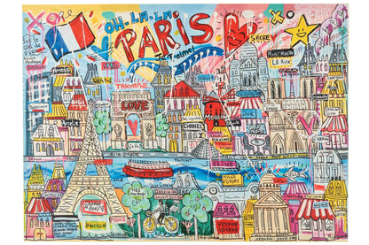 Wanddecoratie Parijs Popart Canvas Mix