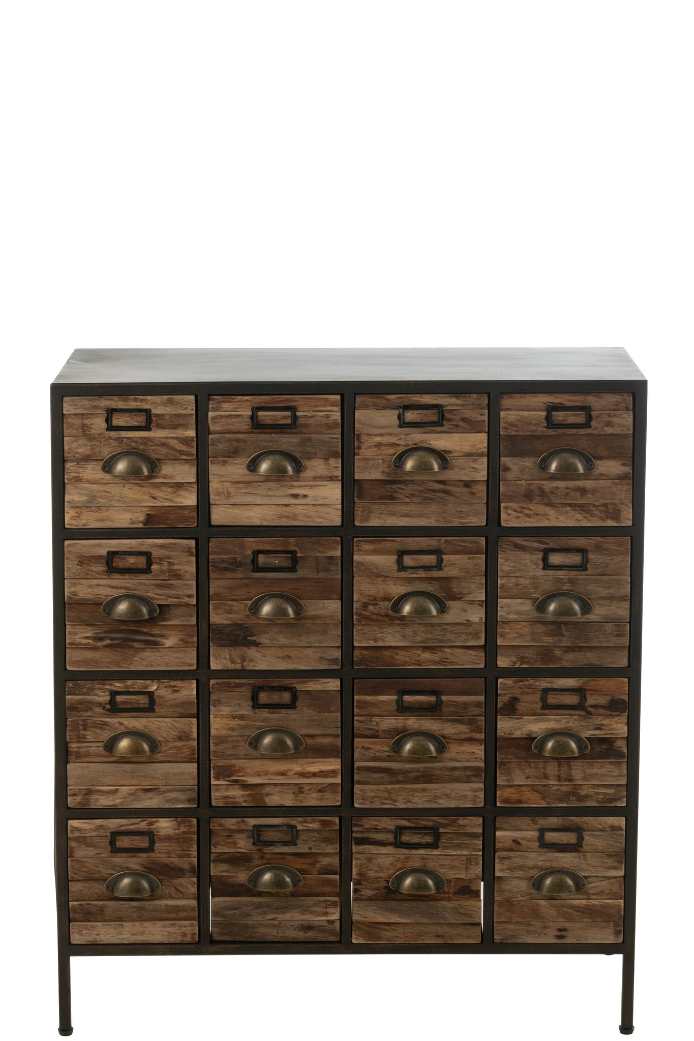 Kast 16 laden Hout/Metaal Bruin