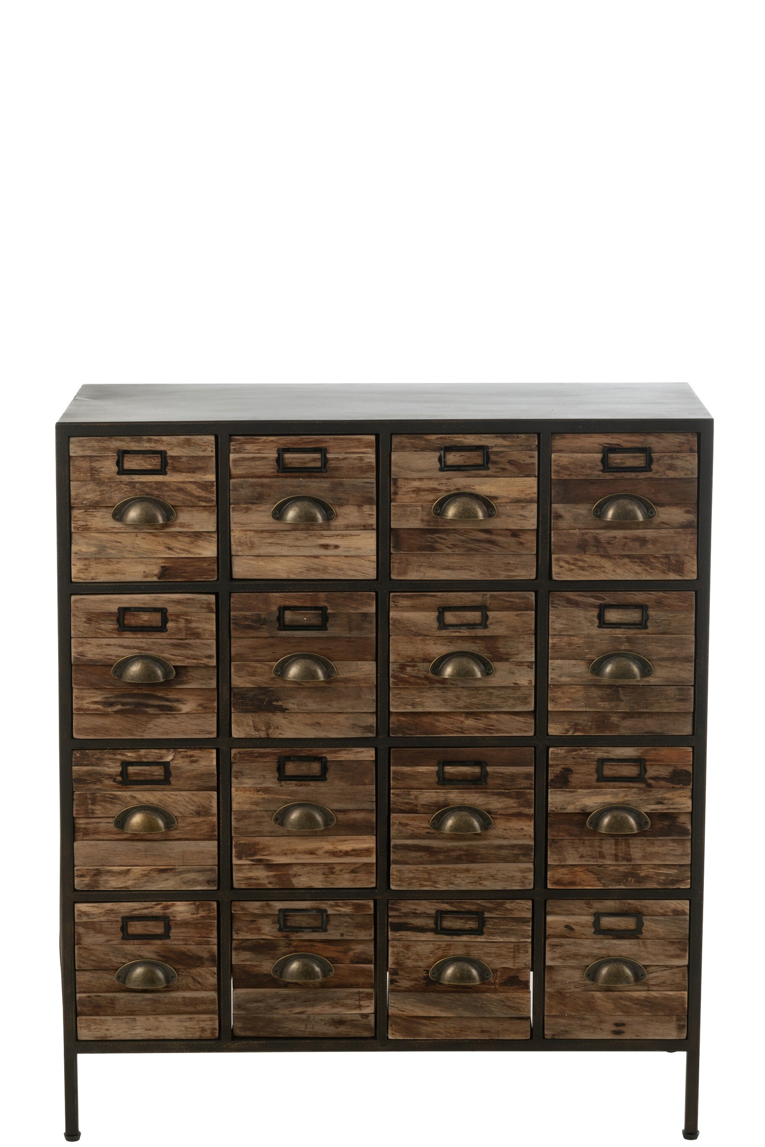 Kast 16 laden Hout/Metaal Bruin
