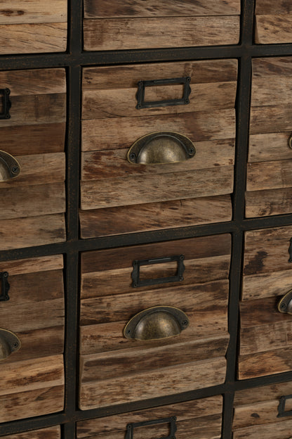 Kast 16 laden Hout/Metaal Bruin
