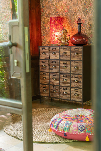Kast 16 laden Hout/Metaal Bruin