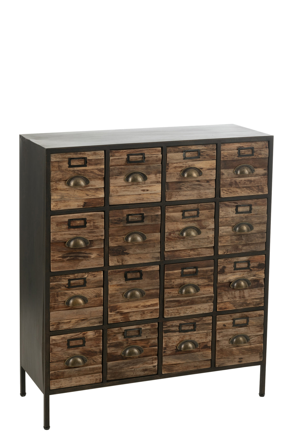 Kast 16 laden Hout/Metaal Bruin