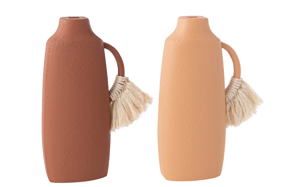 Vaasdecoratie Toli Mdf Bruin/Natuurlijk Assortiment Van 2