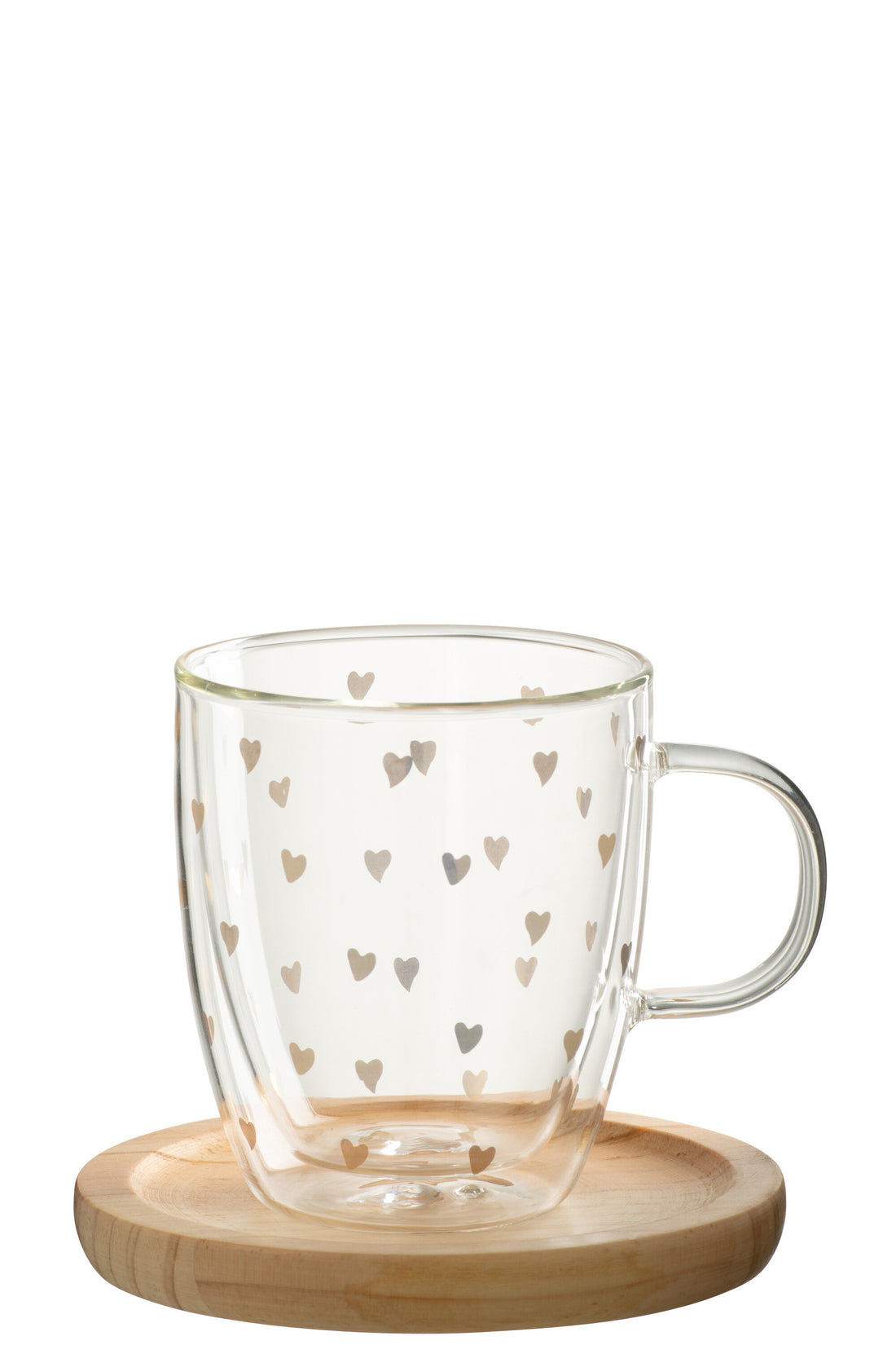 Mok Hart Glas Transparant/Goud