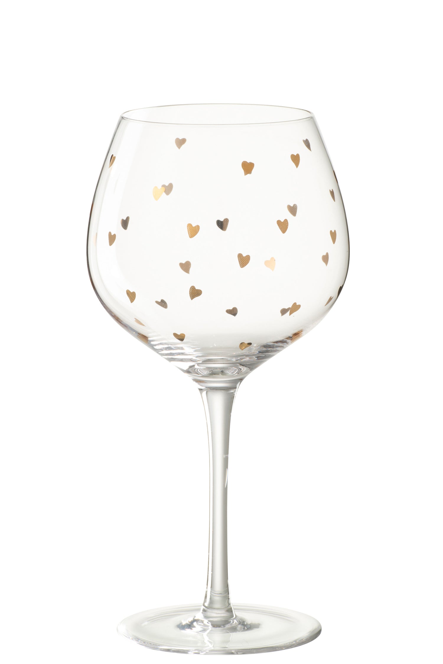 Wijnglas Hartglas Transparant/Goud