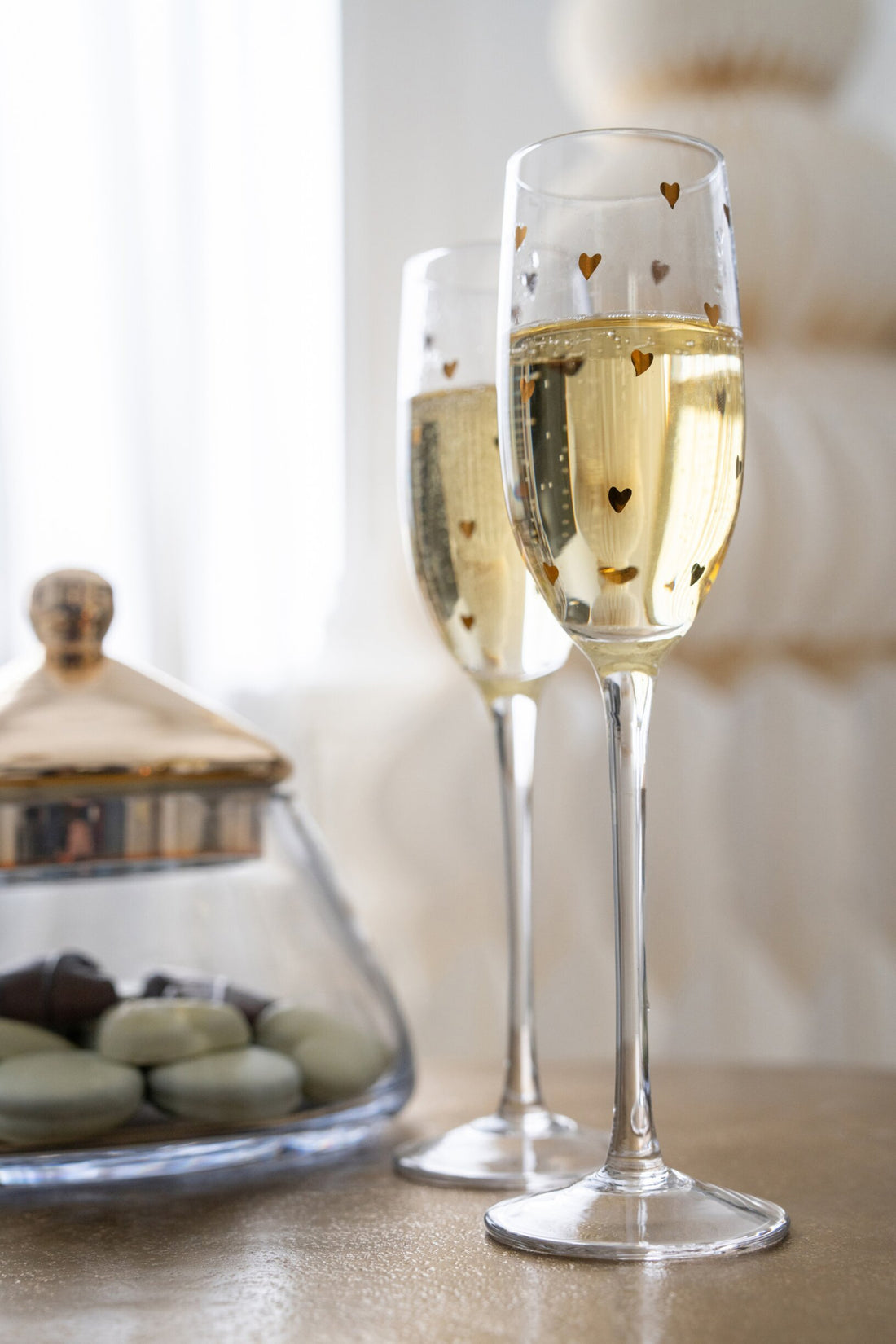 Champagneglas Hartglas Transparant/Goud