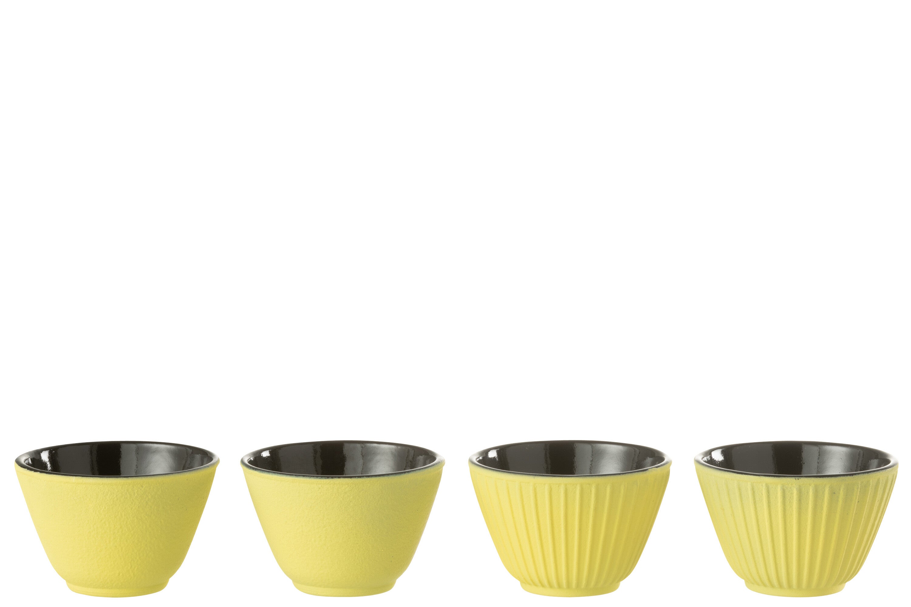 Doos van 2 theekopjes metaal geel assortiment 2