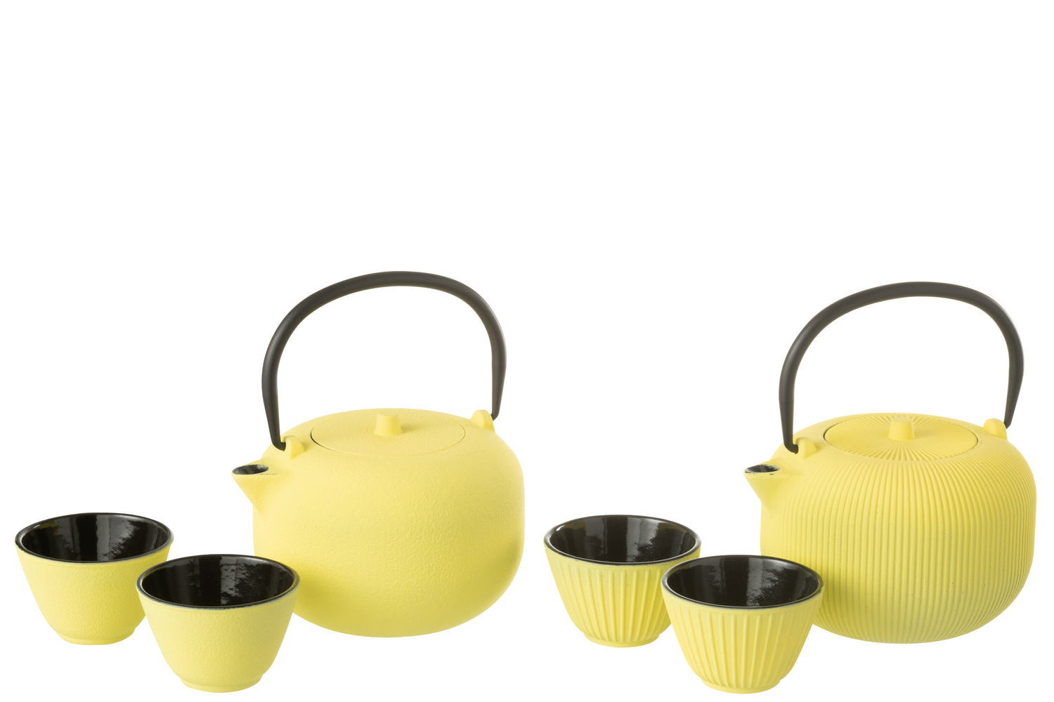 Doos van 1 theepot metaal geel assortiment 2