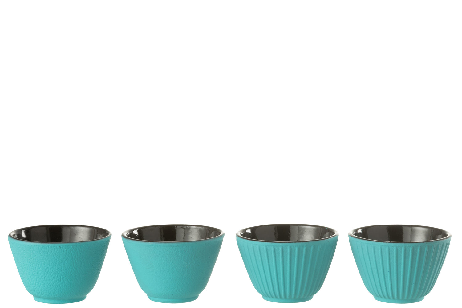 Doos met 2 theekopjes metaal blauw assortiment 2