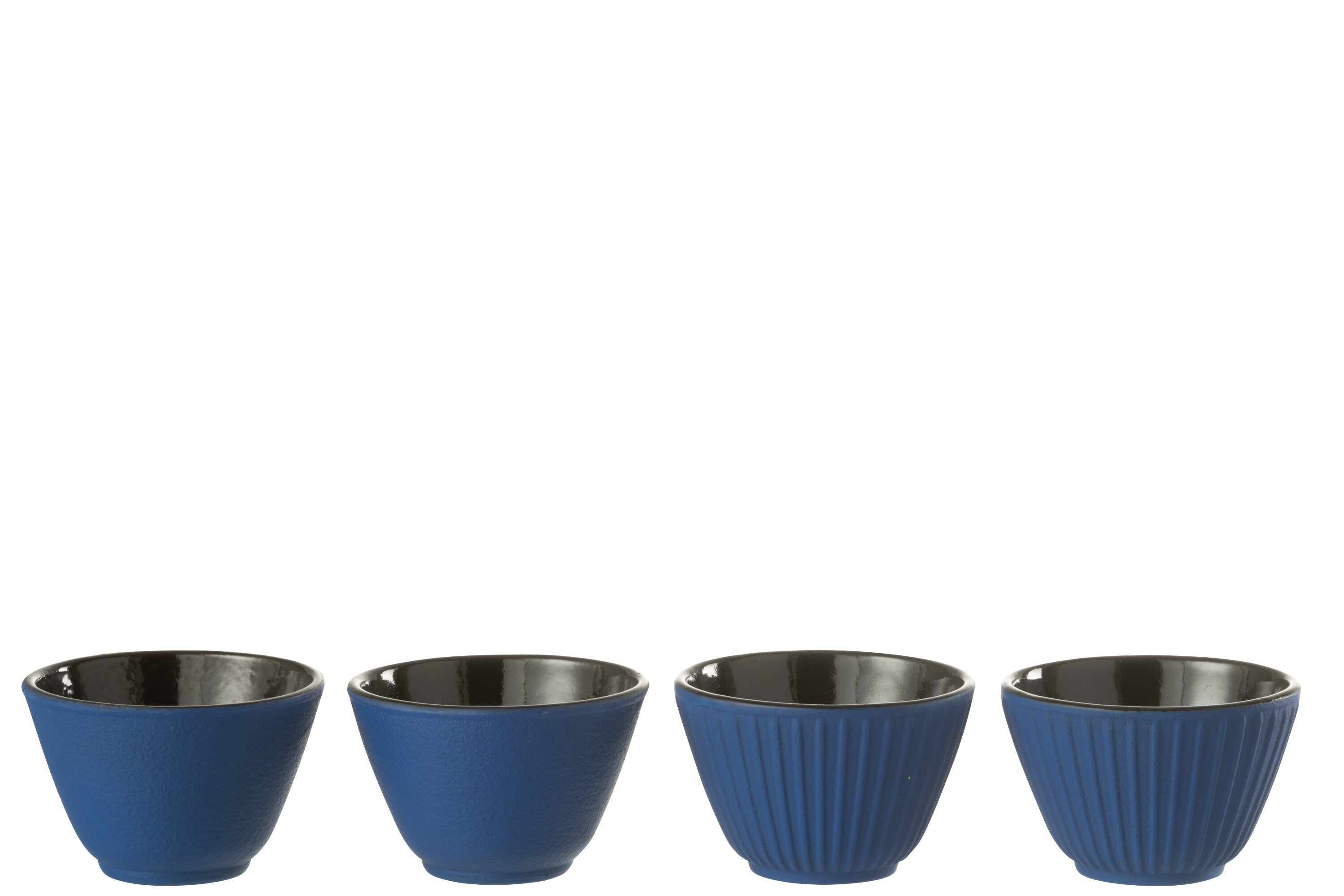 Doos van 2 theekopjes metaal donkerblauwe assortiment 2