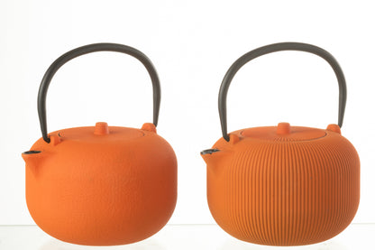 Doos van 1 theepot metaal oranje assortiment 2