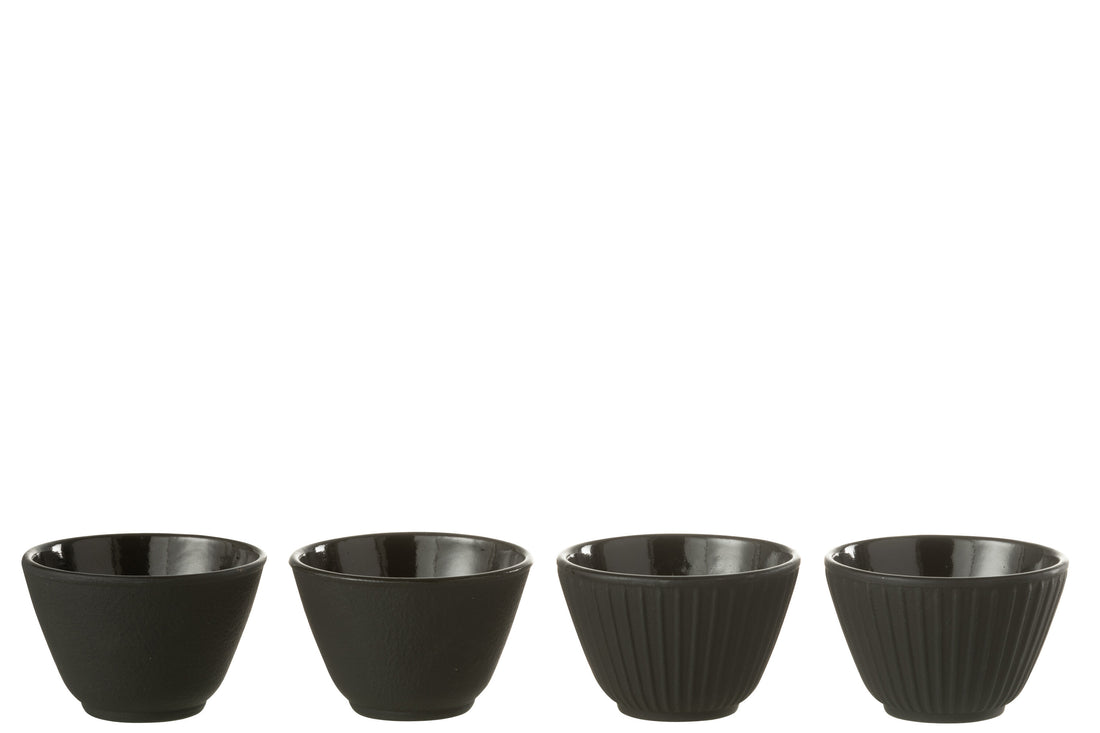 Doos met 2 theekopjes van metaal in zwart assortiment 2