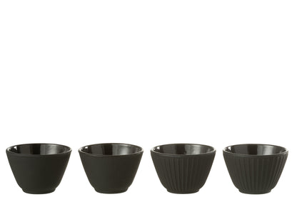 Doos met 2 theekopjes van metaal in zwart assortiment 2