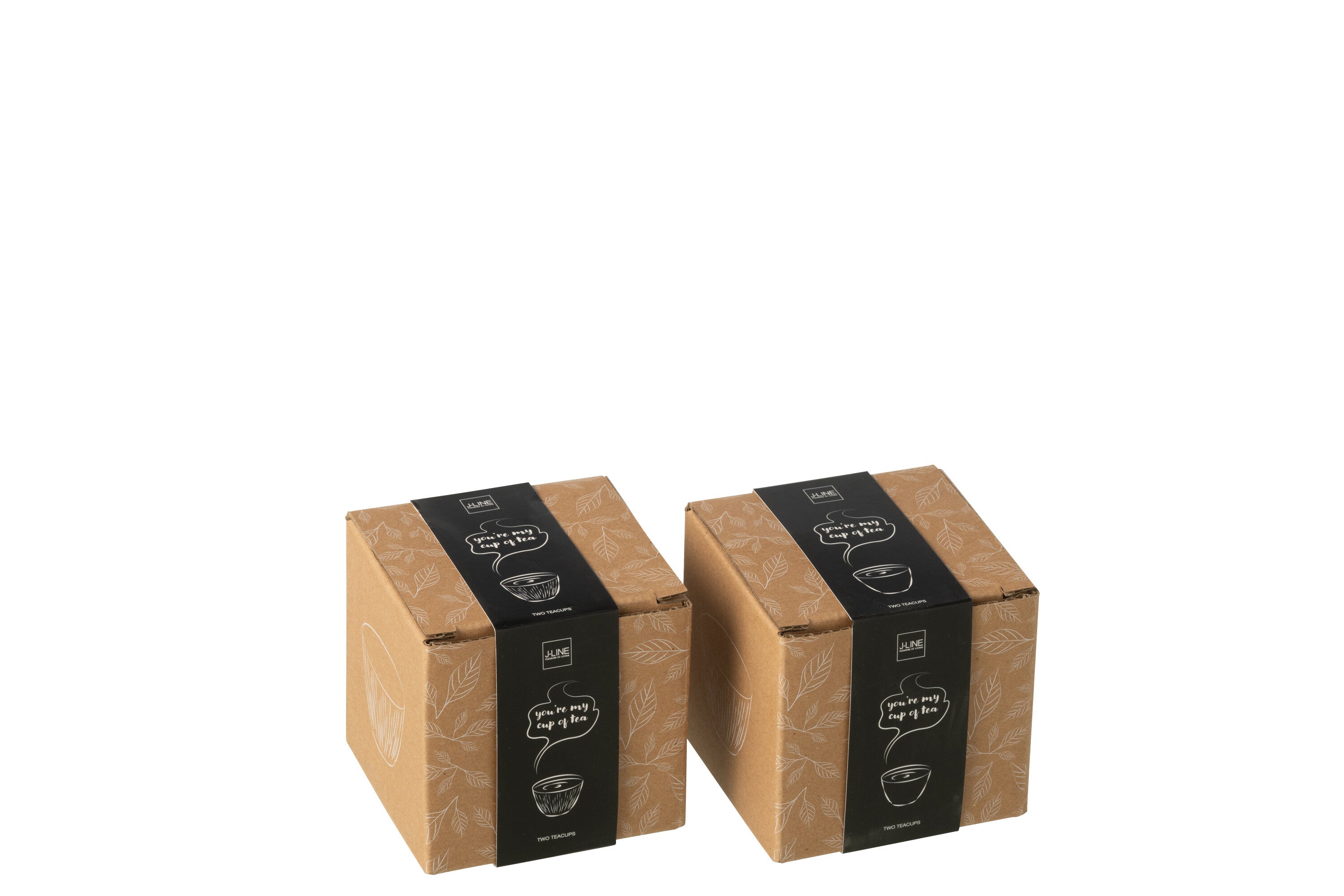 Doos met 2 theekopjes van metaal in zwart assortiment 2