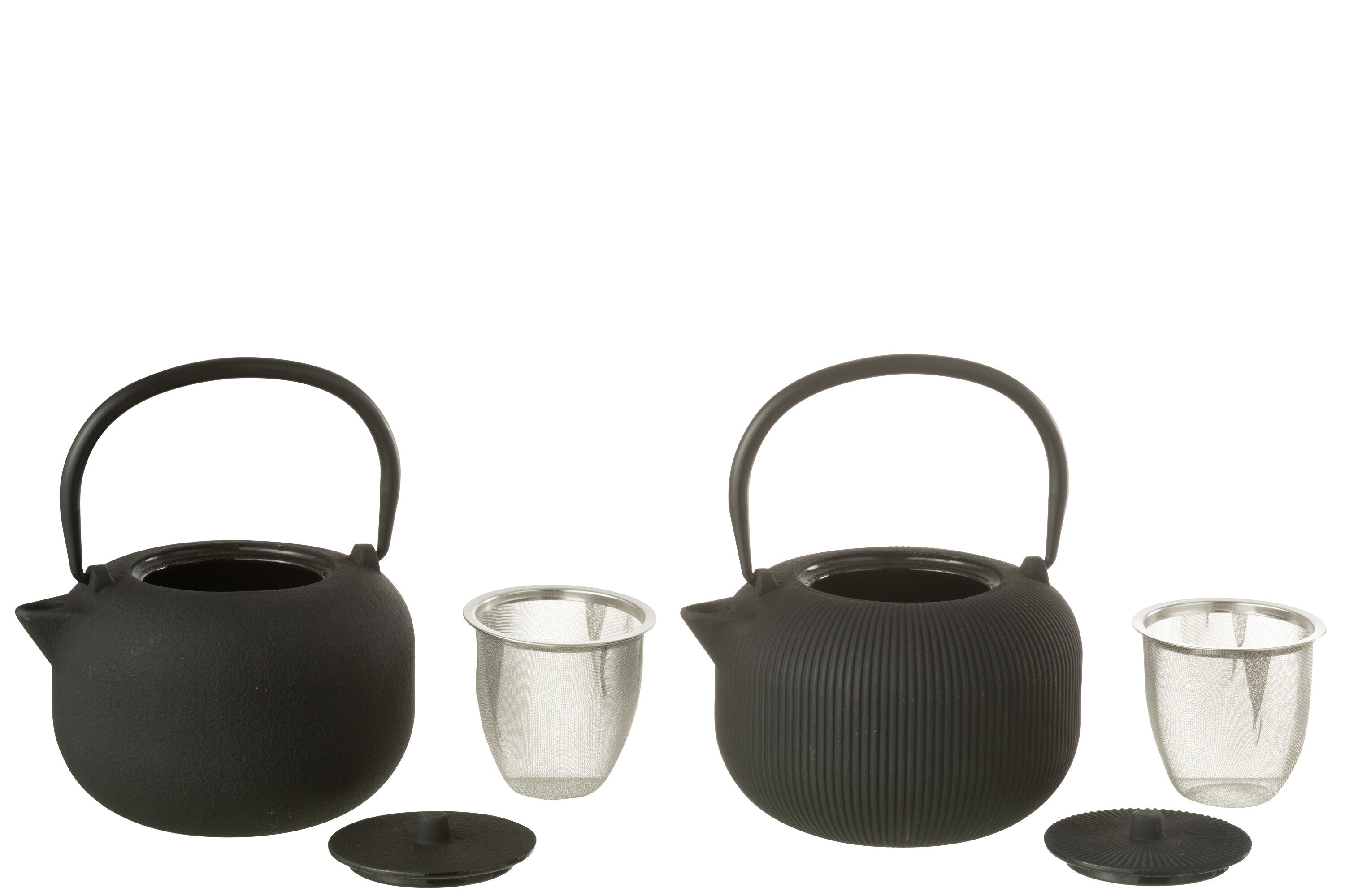 Doos van 1 theepot metaal zwart assortiment 2