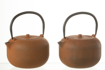 Doos van 1 theepot metaal bruin assortiment 2