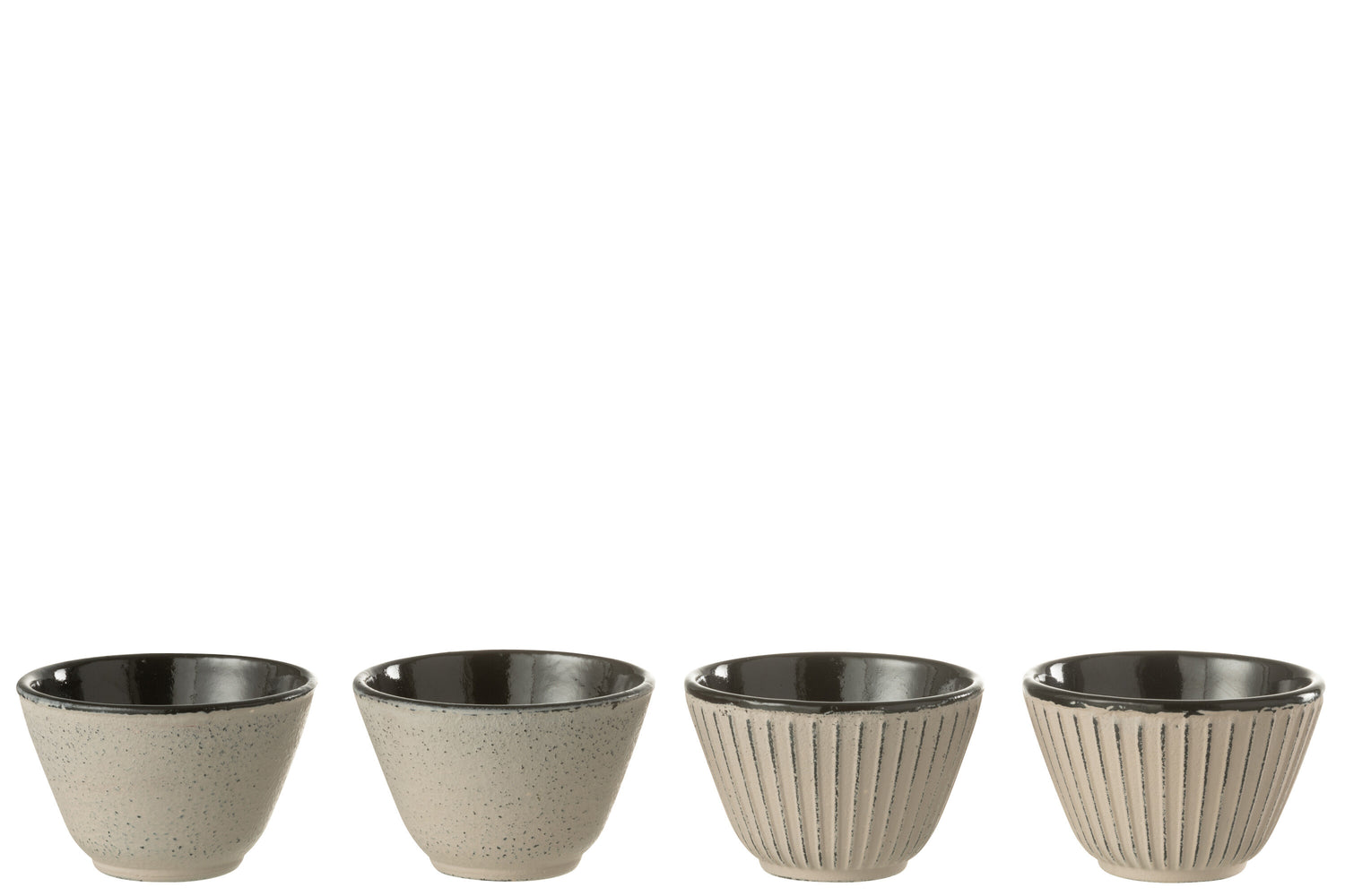 Doos met 2 theekopjes van metaal in beige assortiment 2