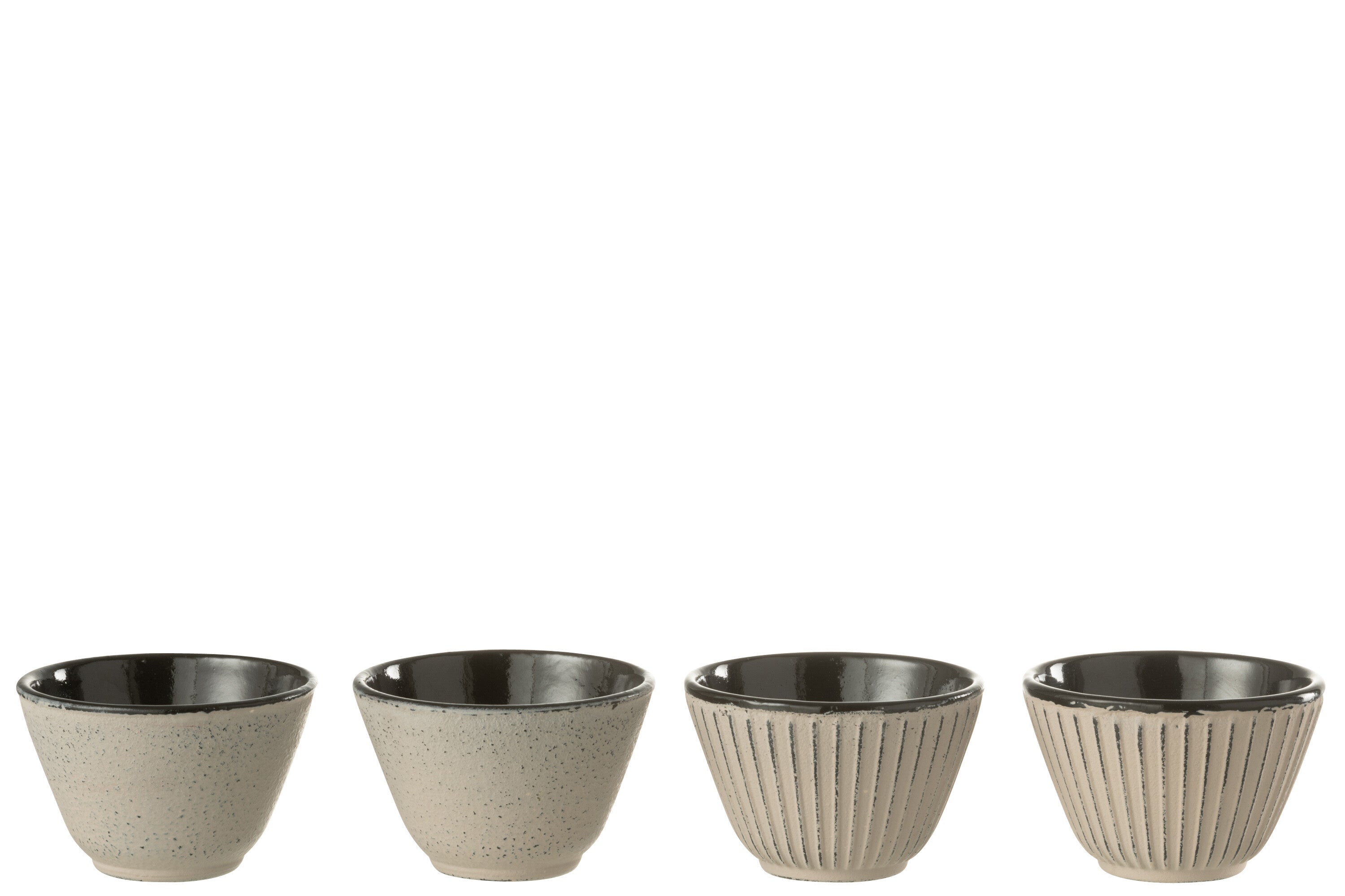 Doos met 2 theekopjes van metaal in beige assortiment 2