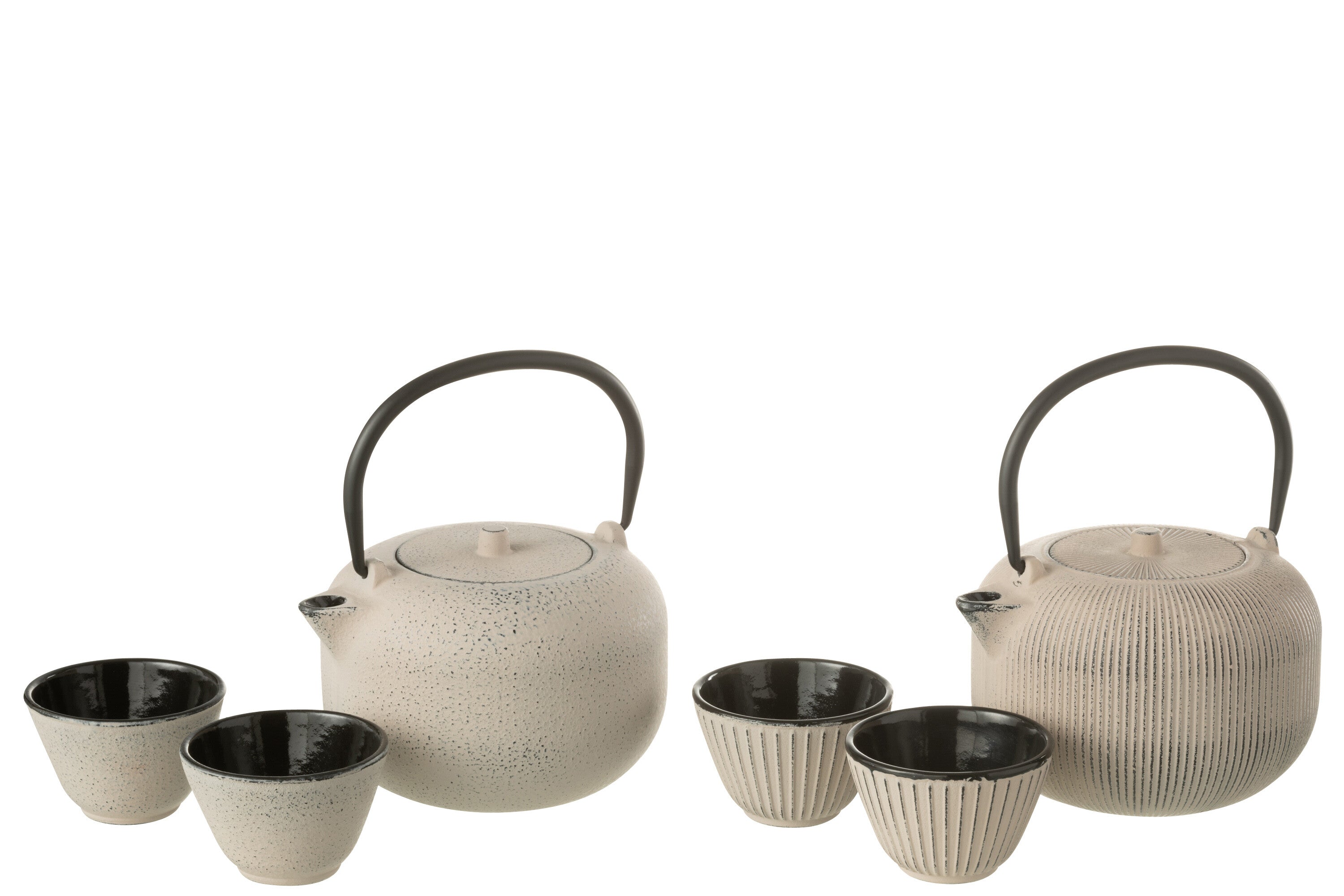 Doos van 1 theepot metaal beige assortiment 2