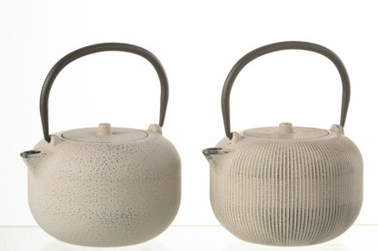 Doos van 1 theepot metaal beige assortiment 2