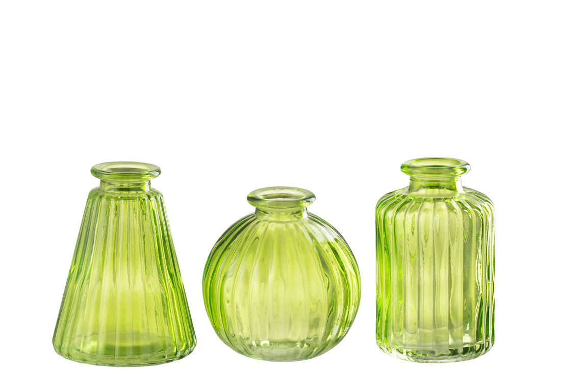 Vaas Tola Glas Groen Assortiment Van 3