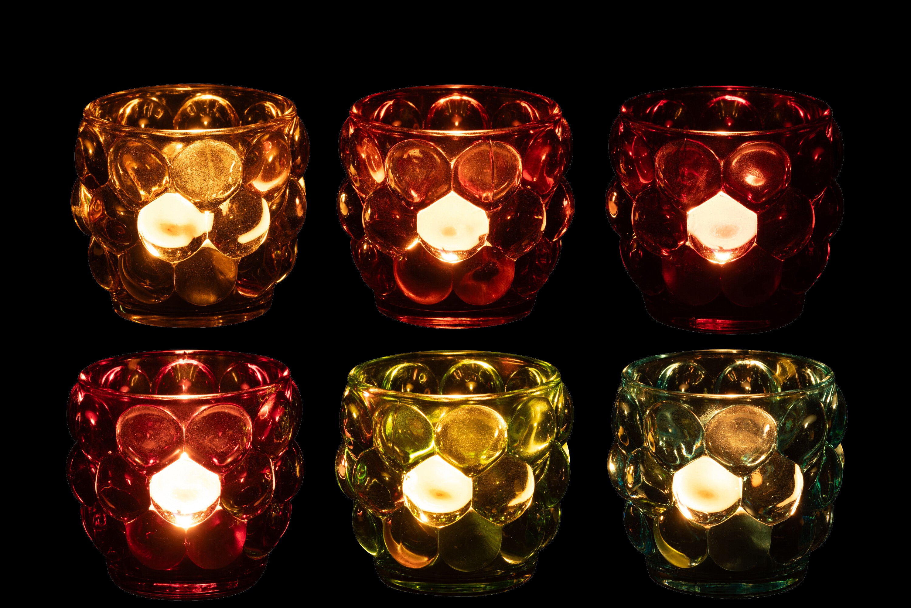 Theelichthouder Lopa Glas Mix Assortiment Van 6