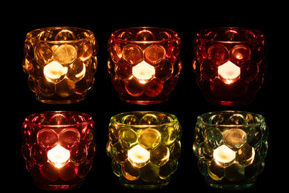 Theelichthouder Lopa Glas Mix Assortiment Van 6