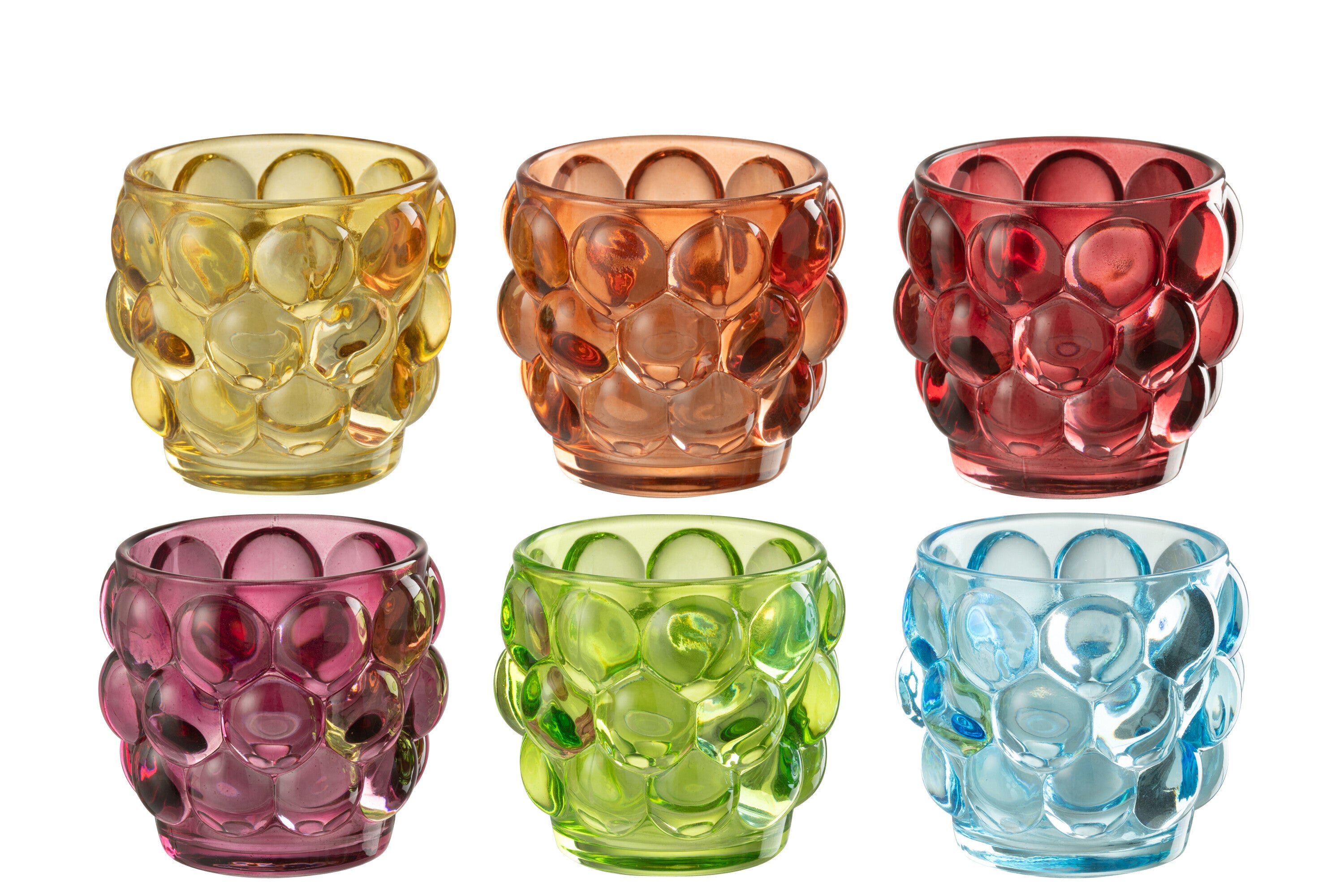 Theelichthouder Lopa Glas Mix Assortiment Van 6