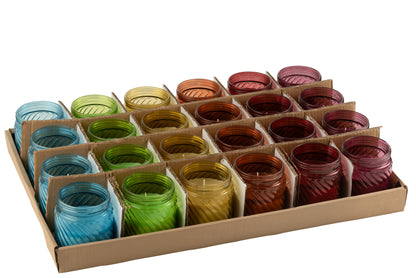 Geurkaars Popa Glas Mix Assortiment Van 6 Op Dienblad