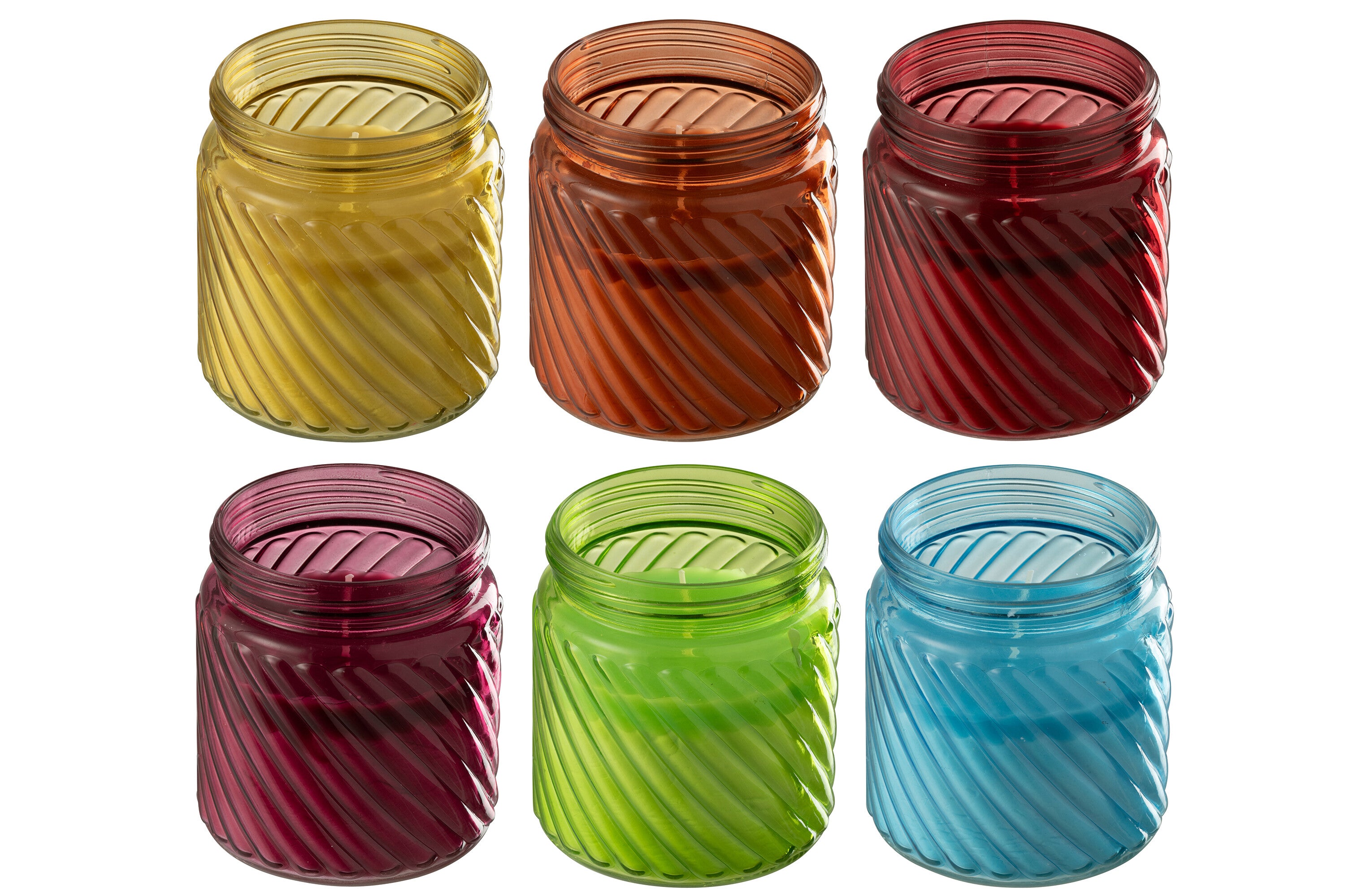 Geurkaars Popa Glas Mix Assortiment Van 6 Op Dienblad