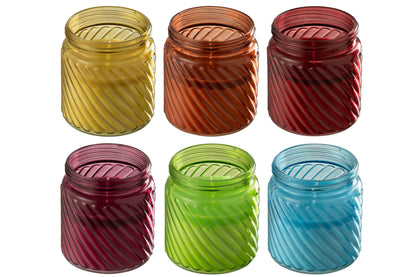 Geurkaars Popa Glas Mix Assortiment Van 6 Op Dienblad