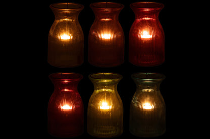 Theelichthouder Popa Glas Mix Assortiment Van 6 Op Dienblad