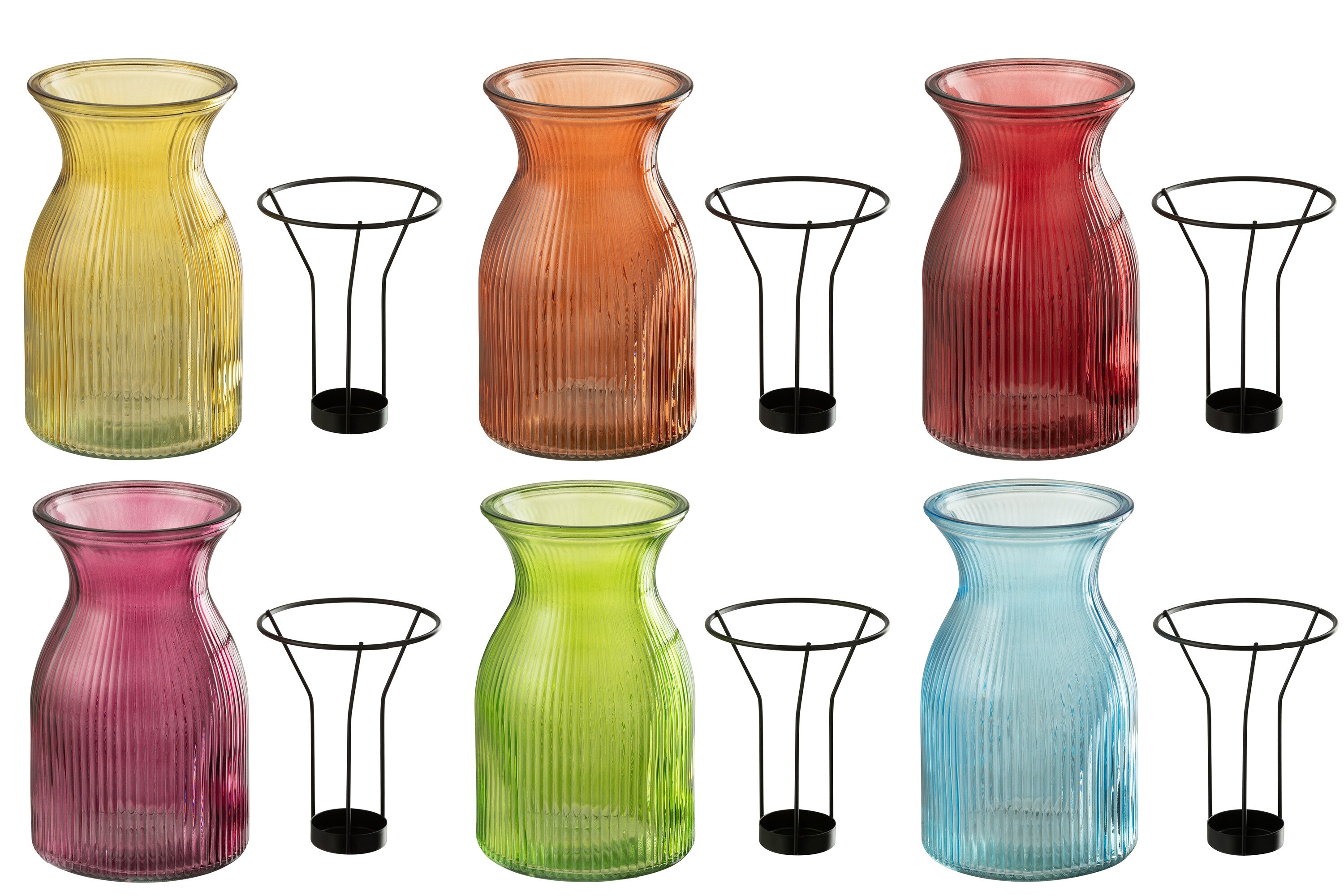 Theelichthouder Popa Glas Mix Assortiment Van 6 Op Dienblad