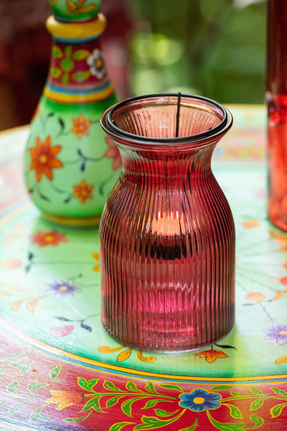 Theelichthouder Popa Glas Mix Assortiment Van 6 Op Dienblad