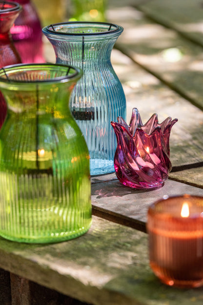 Theelichthouder Popa Glas Mix Assortiment Van 6 Op Dienblad