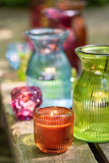 Theelichthouder Popa Glas Mix Assortiment Van 6 Op Dienblad