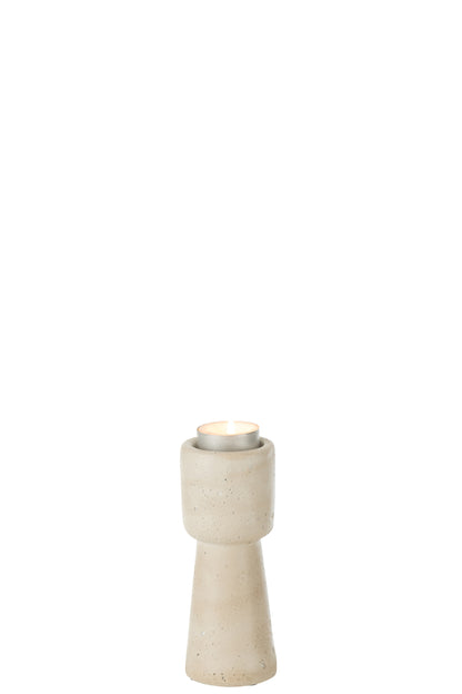 Kaarsenhouder Olina Cement Crème Klein