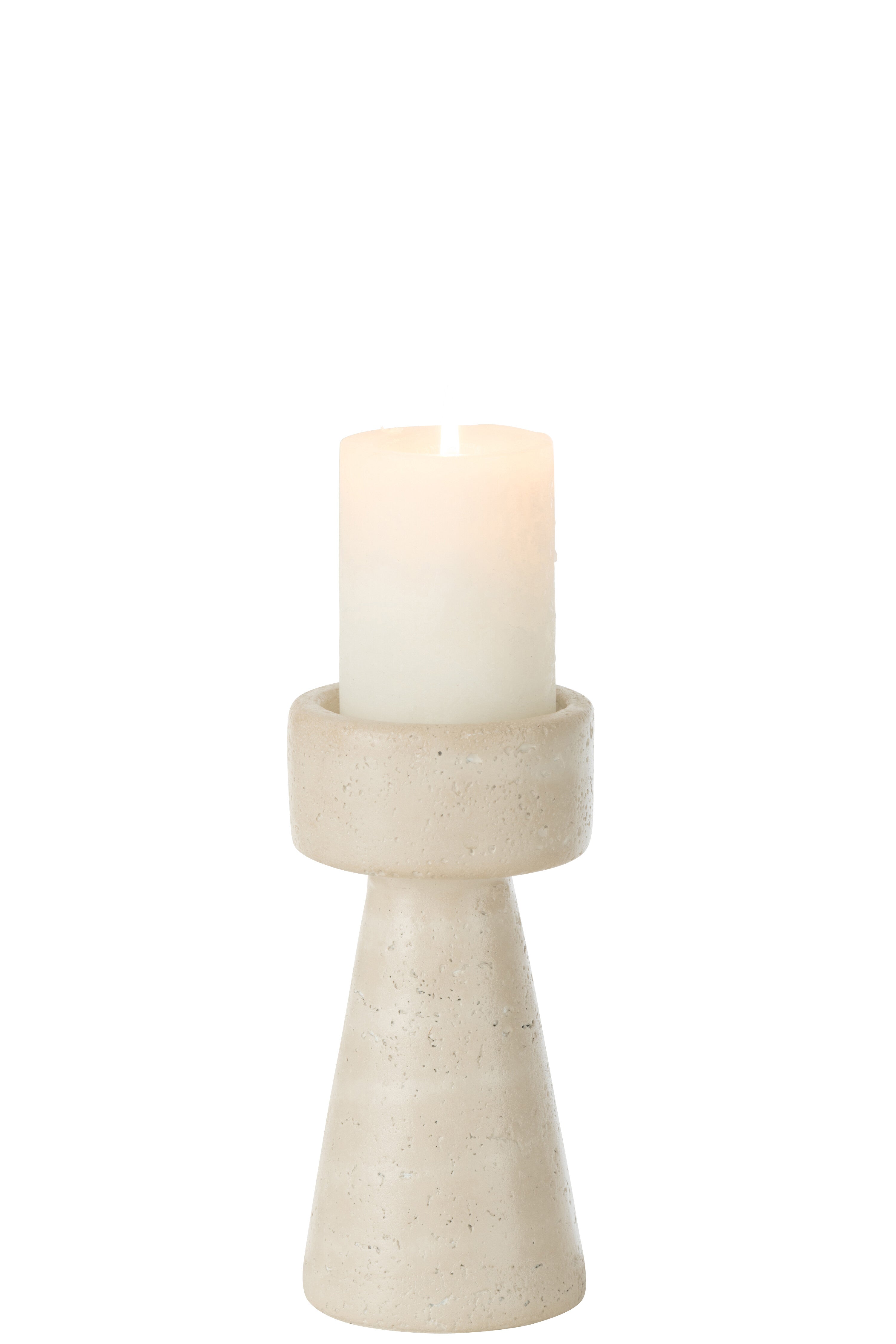 Kaarsenhouder Olina Cement Crème Medium