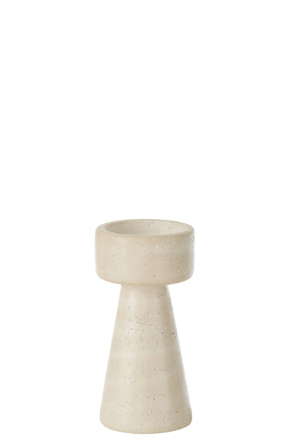 Kaarsenhouder Olina Cement Crème Medium
