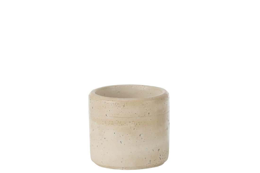 Bloempot Olina Rond Cement Cr√®me Klein