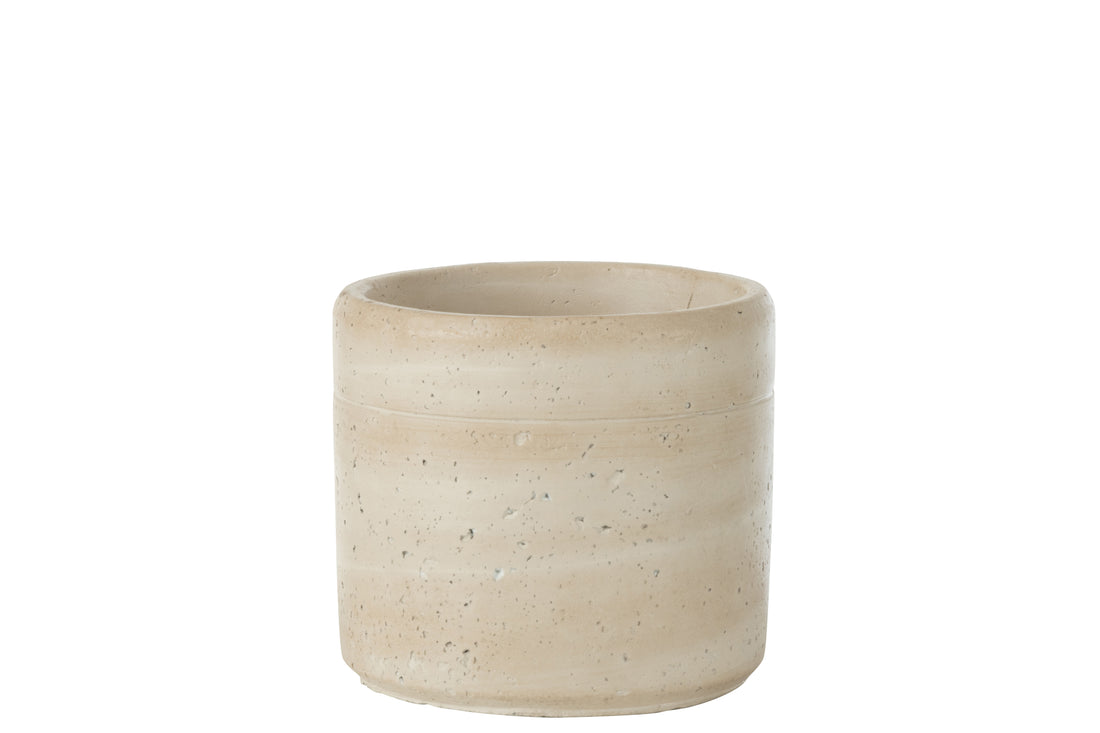 Bloempot Olina Rond Cement Cr√®me Medium