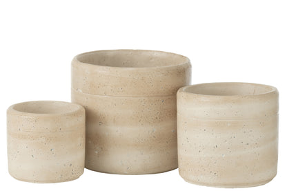 Bloempot Olina Rond Cement Cr√®me Groot