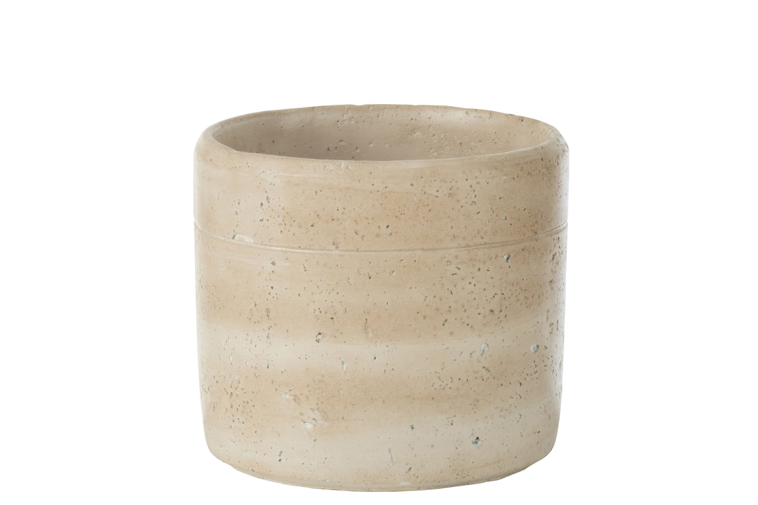 Bloempot Olina Rond Cement Cr√®me Groot