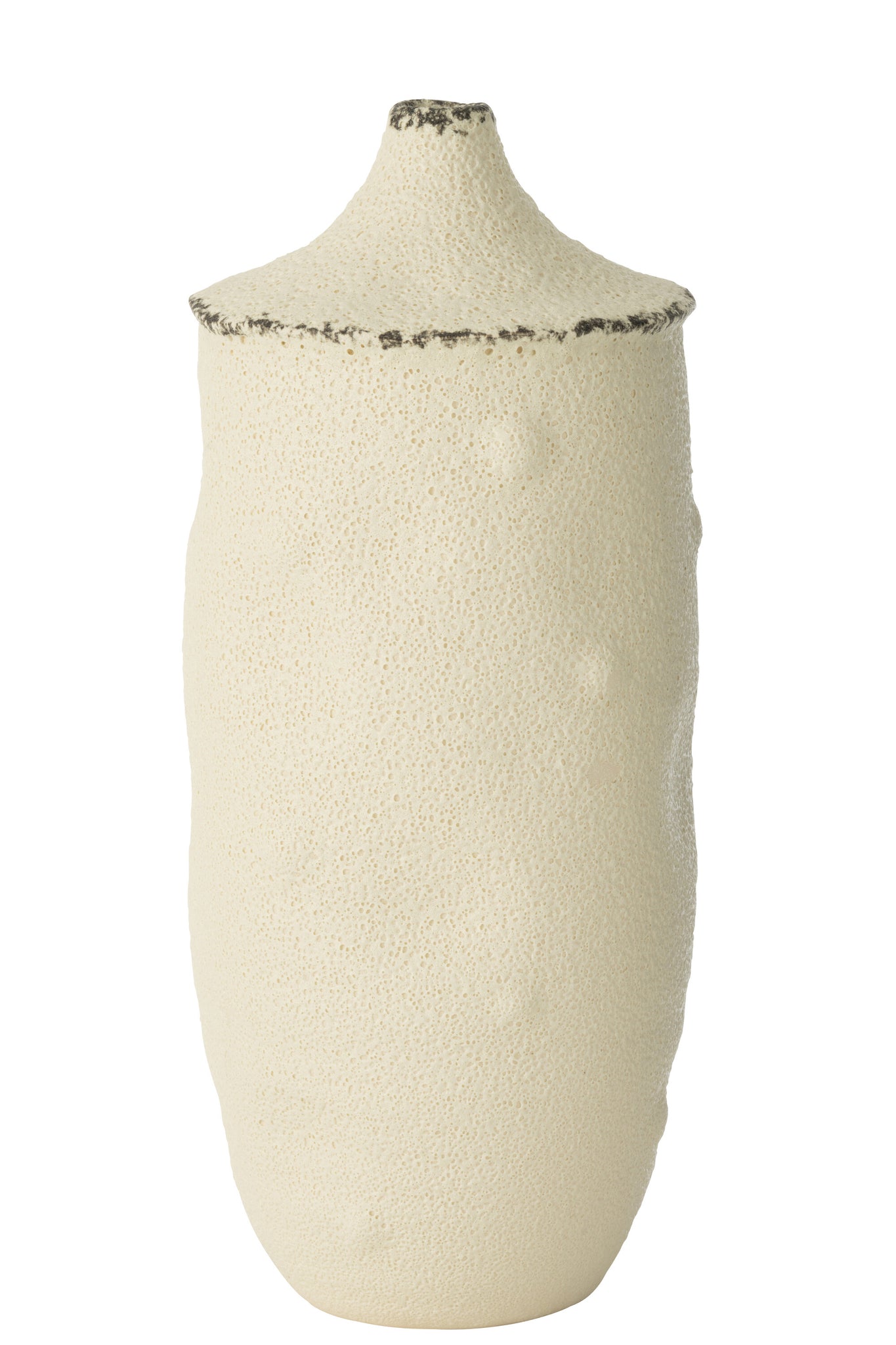 Vase Bay Stoneware White/Black Large