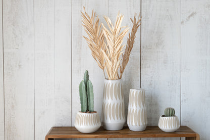 Flowerpot Kai Stoneware Beige/White Large